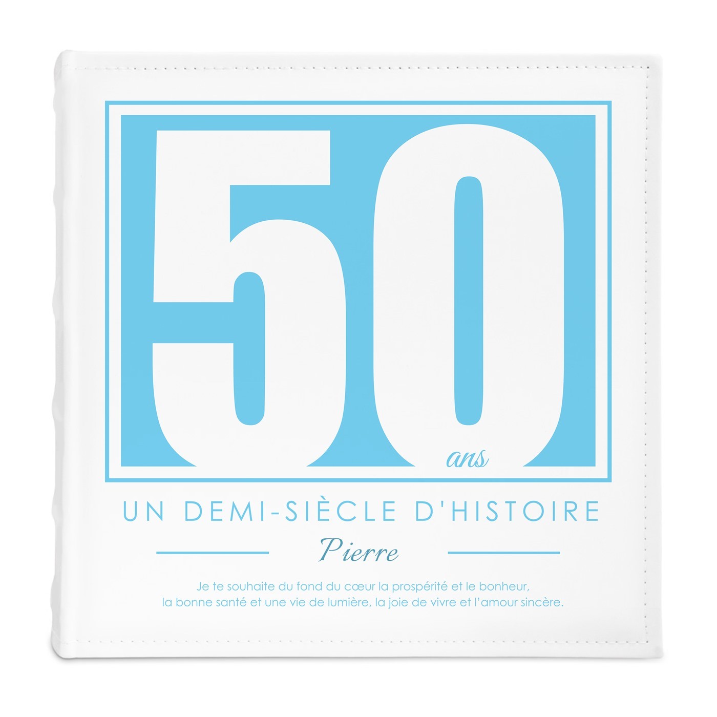 Album photo personnalisé avec impression pour un mari pour ses 50 ans