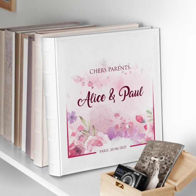 Album photo avec personnalisation pour parents pour remerciement de mariage