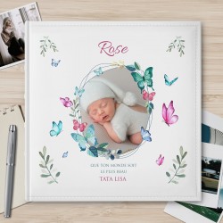 Album photo 10x15 avec photo imprimée sur la couverture pour une petite fille pour son baptême