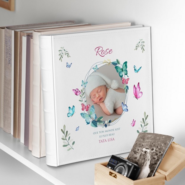 Album photo 10x15 avec photo imprimée sur la couverture pour une petite fille pour son baptême