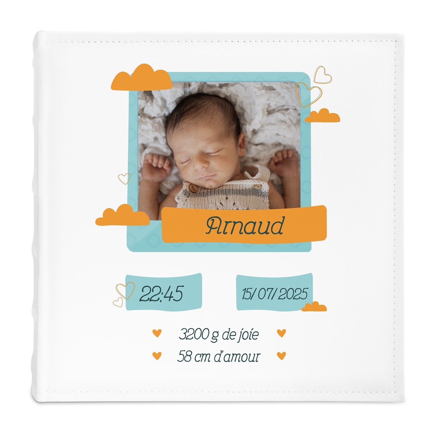 Album photo avec personnalisation et votre photo pour la naissance d'un petit-fils