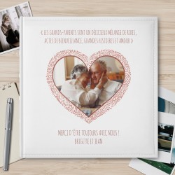 Album photo 10x15 avec photo imprimée sur la couverture grand-parents remerciement de mariage