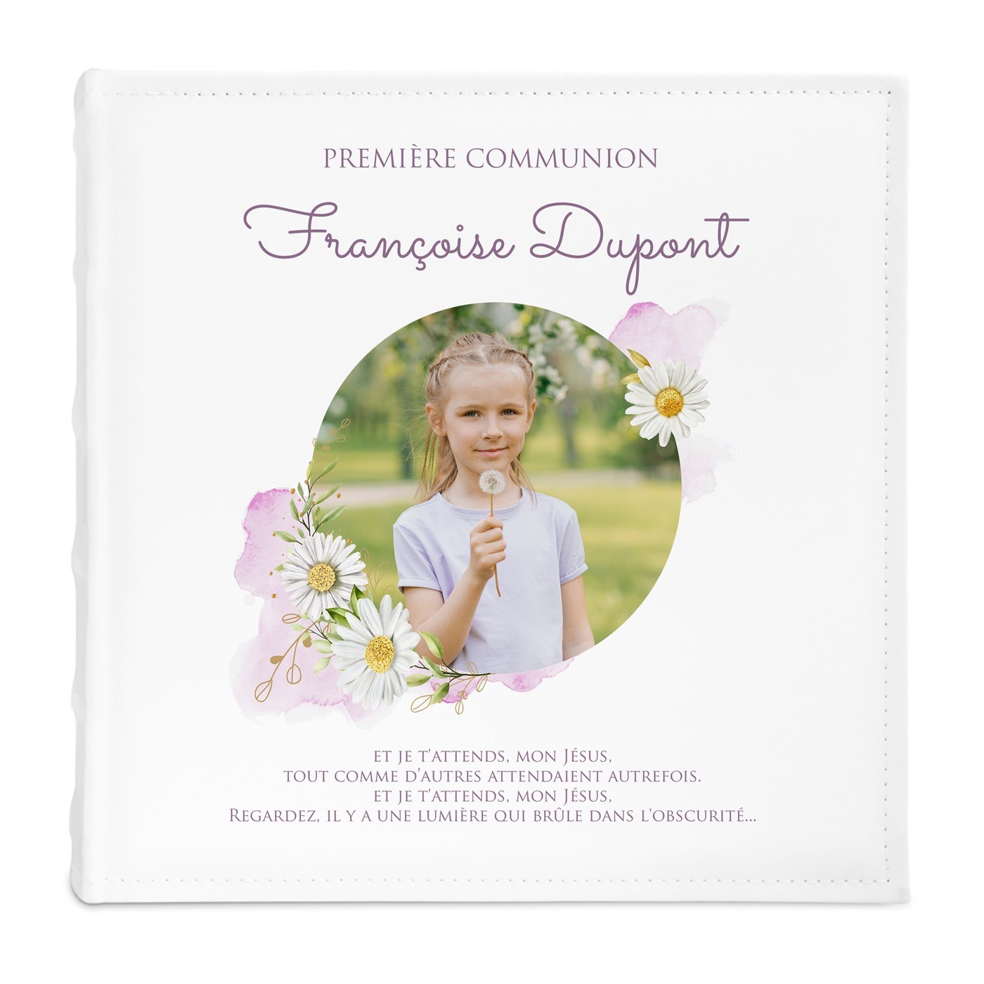 Album photo 10x15 avec photo imprimée sur la couverture pour fille souvenir de communion