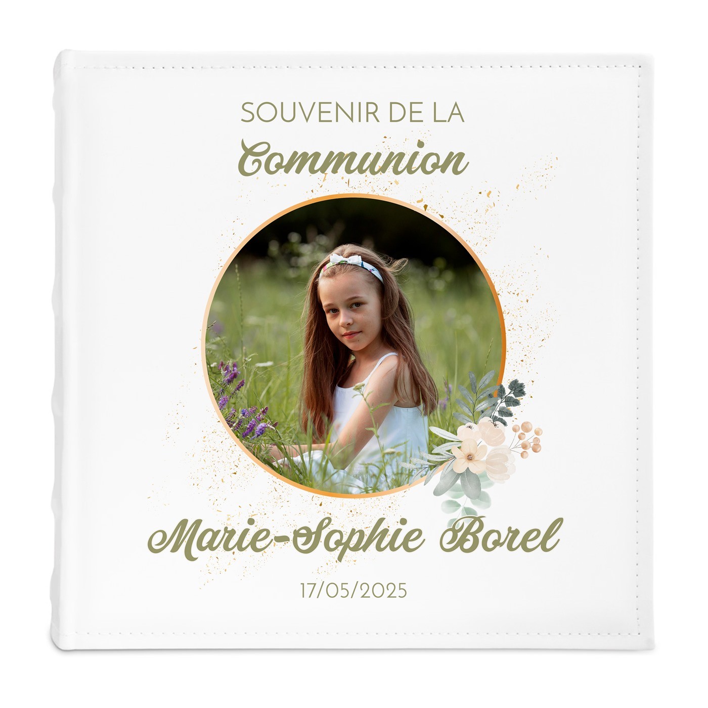 Album photo 10x15 avec photo imprimée sur la couverture pour fille première communion