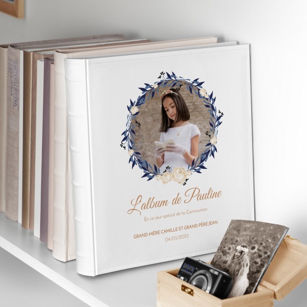 Album photo 10x15 avec photo imprimée sur la couverture pour petite-fille communion