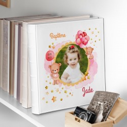 Album photo 10x15 avec photo imprimée sur la couverture pour fille pour son baptême