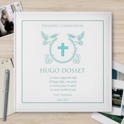 Album photo personnalisé avec impression pour la première communion d'une filleule