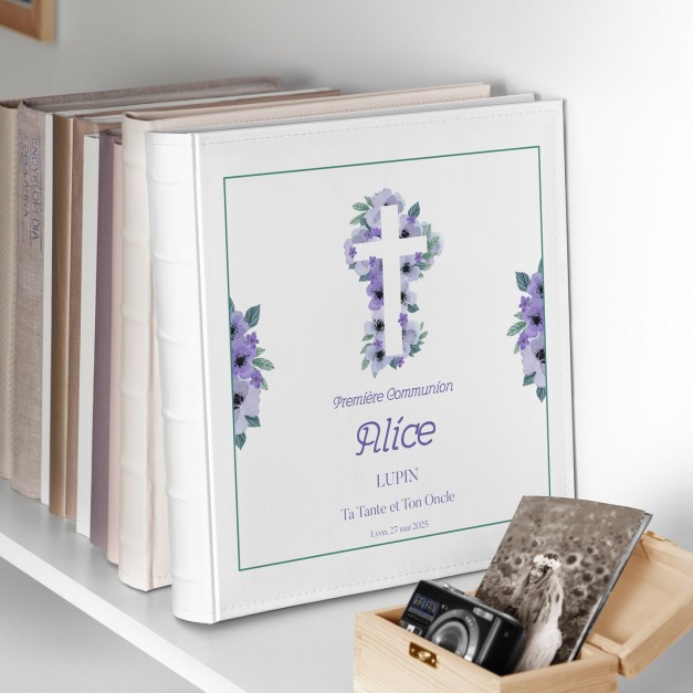 Album photo personnalisé avec impression pour la première communion d'une nièce