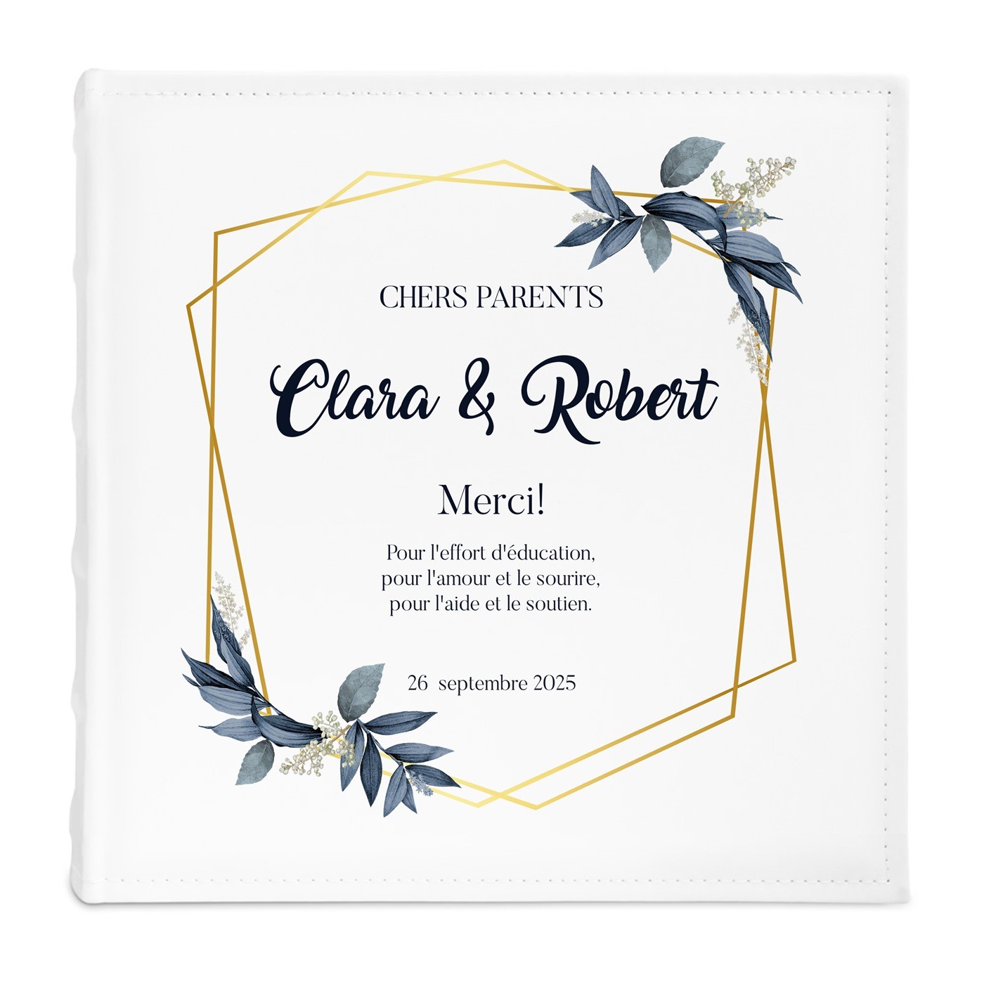 Album photo avec personnalisation pour parents pour remerciement de mariage