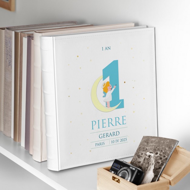 Album photo personnalisé avec impression pour le 1er anniversaire d'un filleul