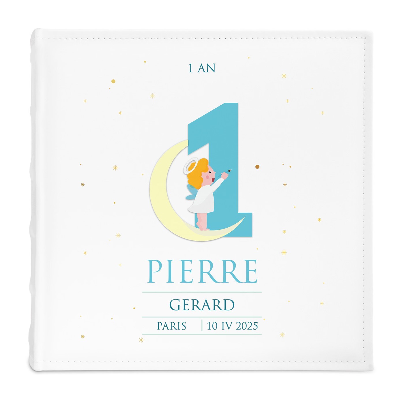 Album photo personnalisé avec impression pour le 1er anniversaire d'un filleul