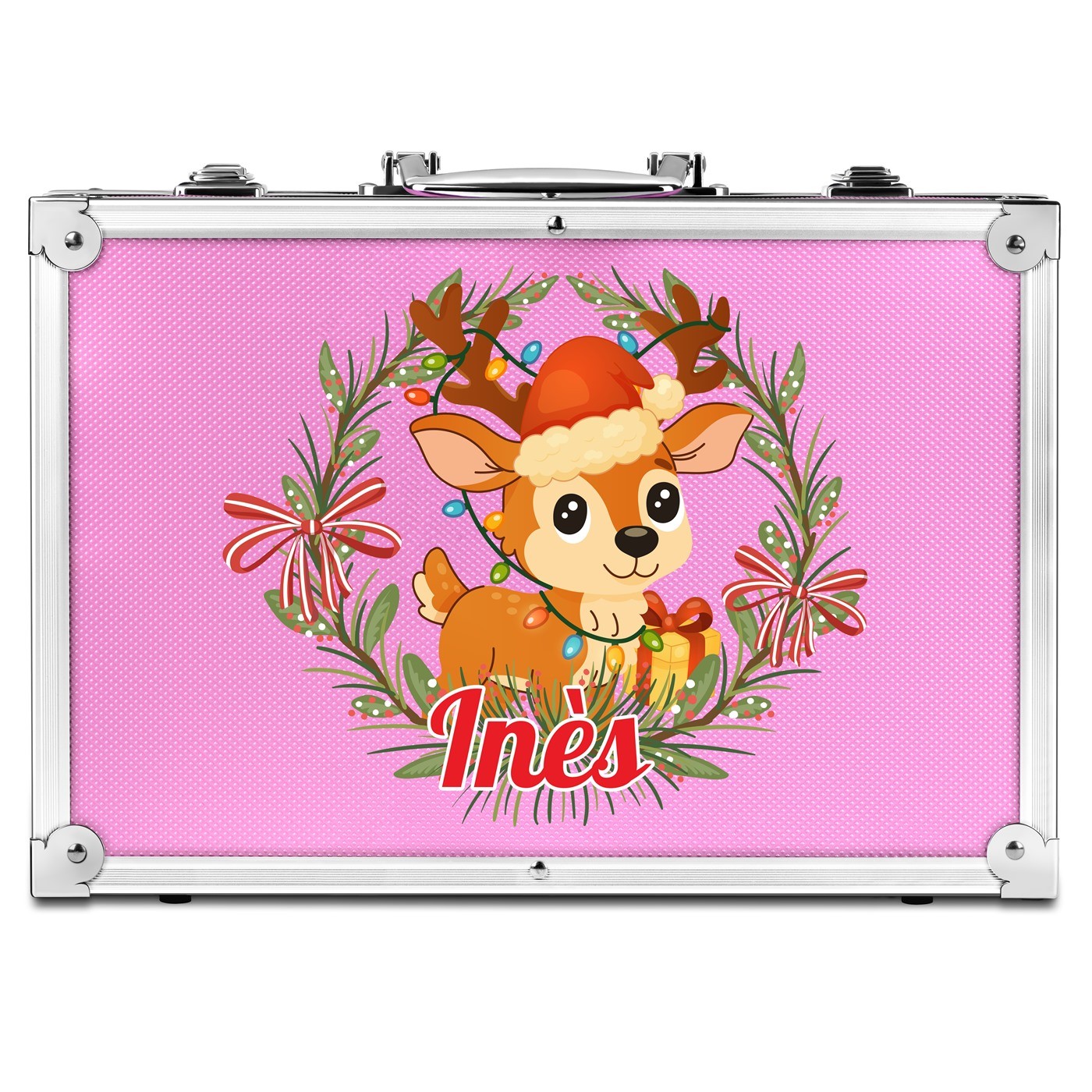 Mallette de coloriage personnalisée rose pour une petite-fille pour Noël
