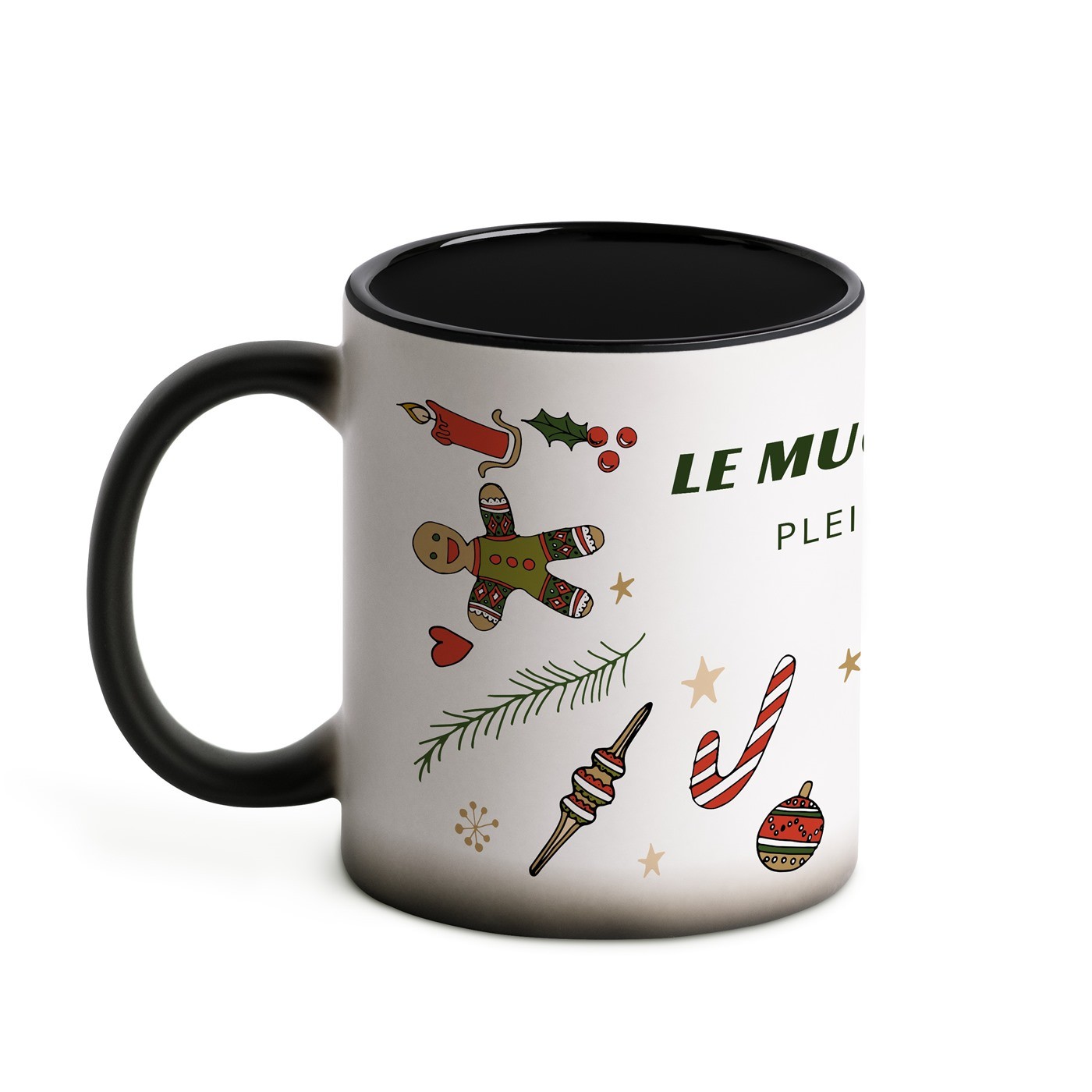 Tasse magique avec impression magique noir et blanc pour elle femme noel