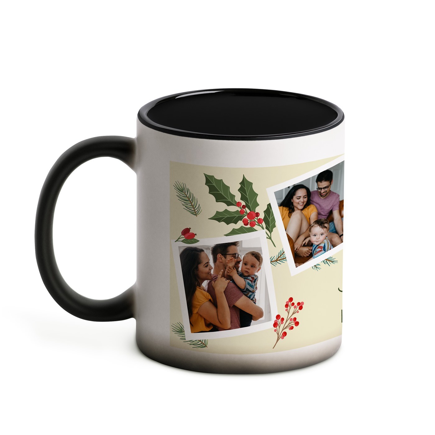 Tasse magique avec impression magique noir et blanc pour parents pour Noël