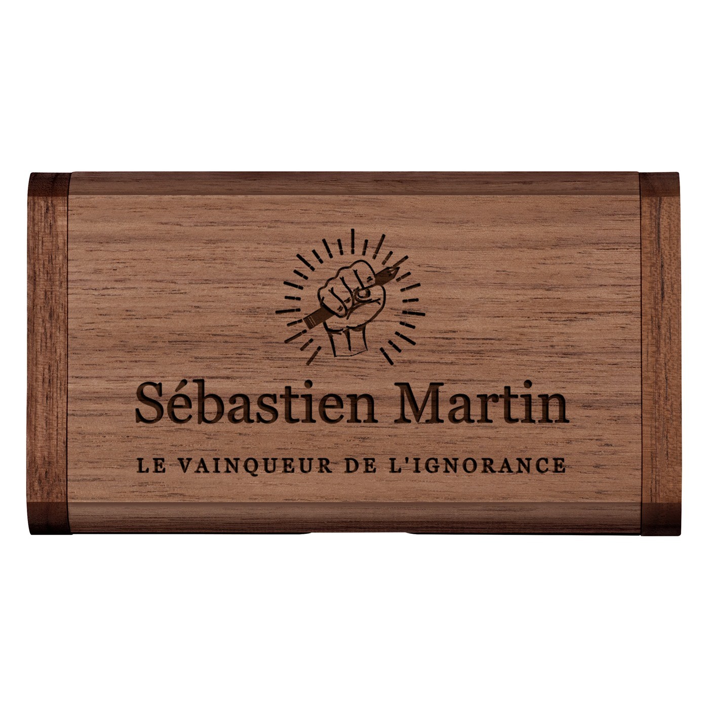 Clé USB en bois personnalisée 64 Go dans une boîte magnétique pour un prof