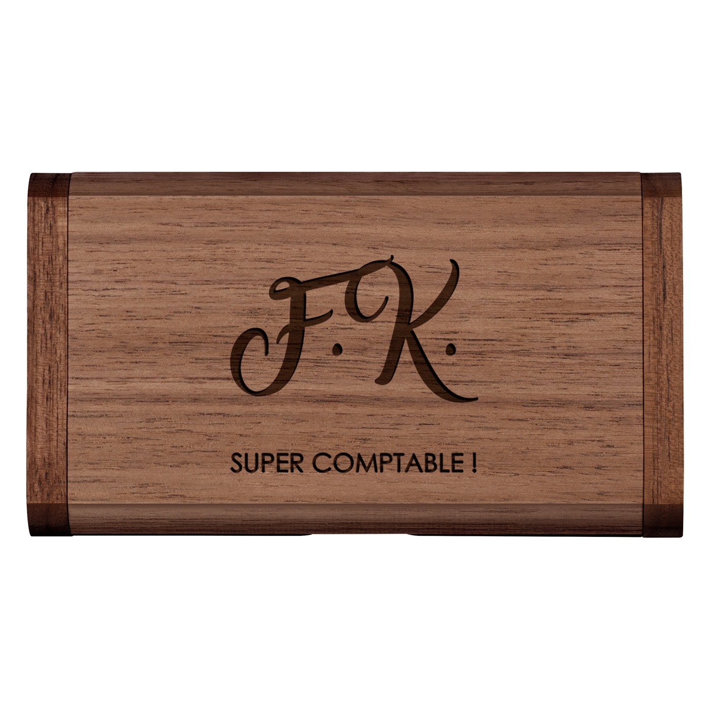 Clé USB en bois personnalisée 64 Go dans une boîte magnétique pour une comptable