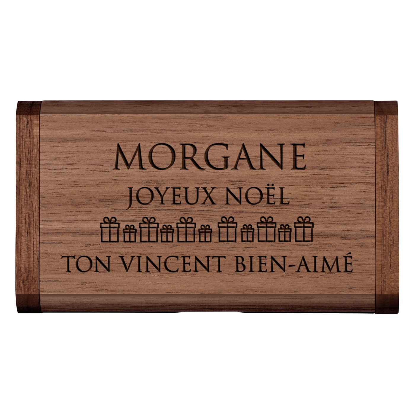 Clé USB en bois avec gravure 64 Go dans une boîte magnétique pour une femme pour Noël