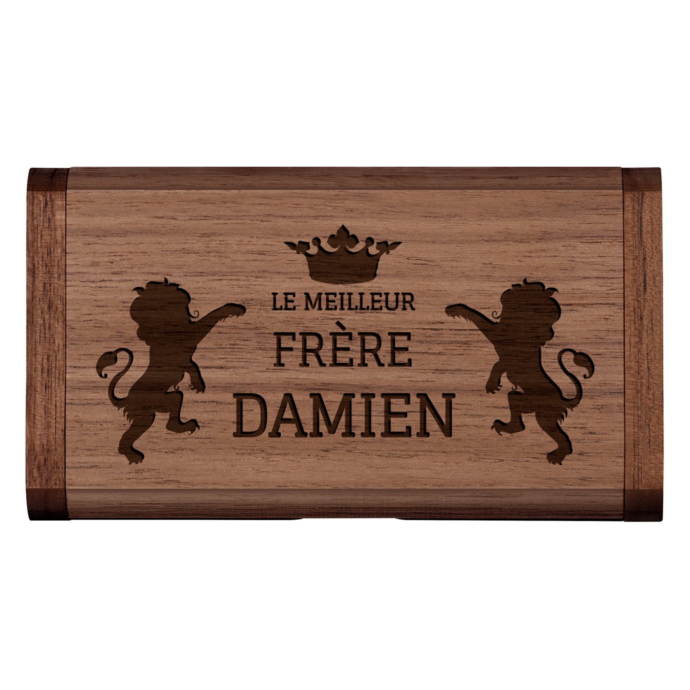 Clé USB en bois personnalisée 64 Go dans une boîte magnétique pour un meilleur frère