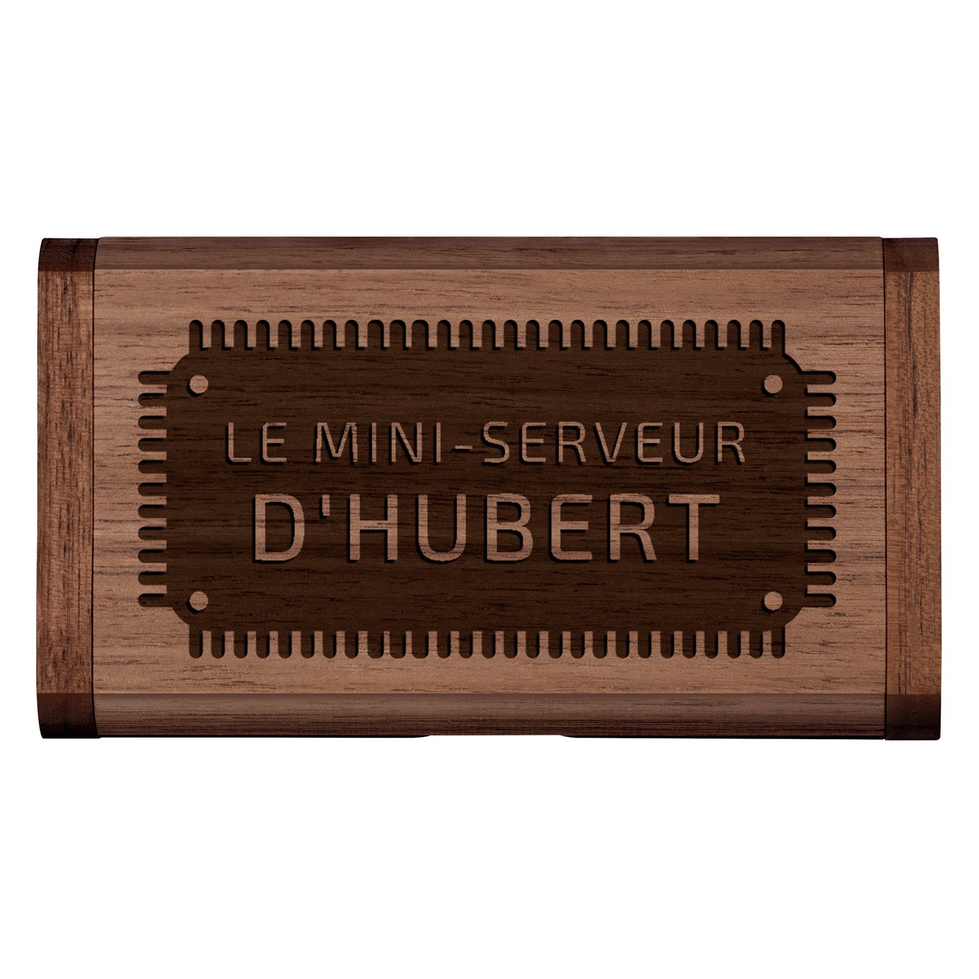 Clé USB en bois personnalisée 64 Go dans une boîte magnétique pour l'anniversaire d'un ami informaticien