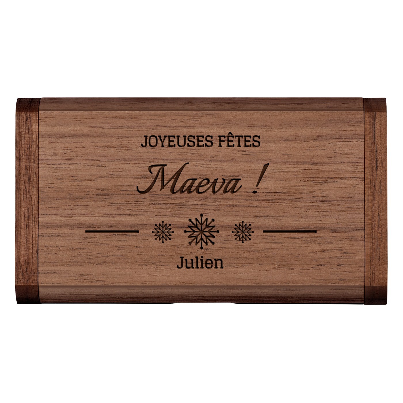 Clé USB en bois avec gravure 64 Go dans une boîte magnétique pour elle pour Noël