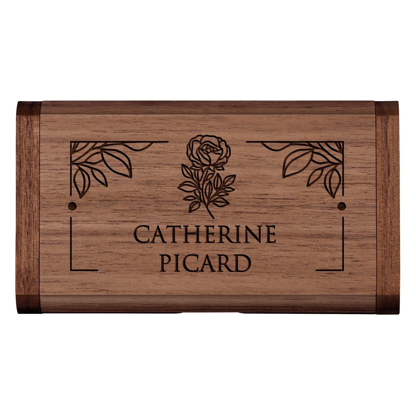 Clé USB en bois personnalisée 64 Go dans une boîte magnétique pour l'anniversaire d'une amie