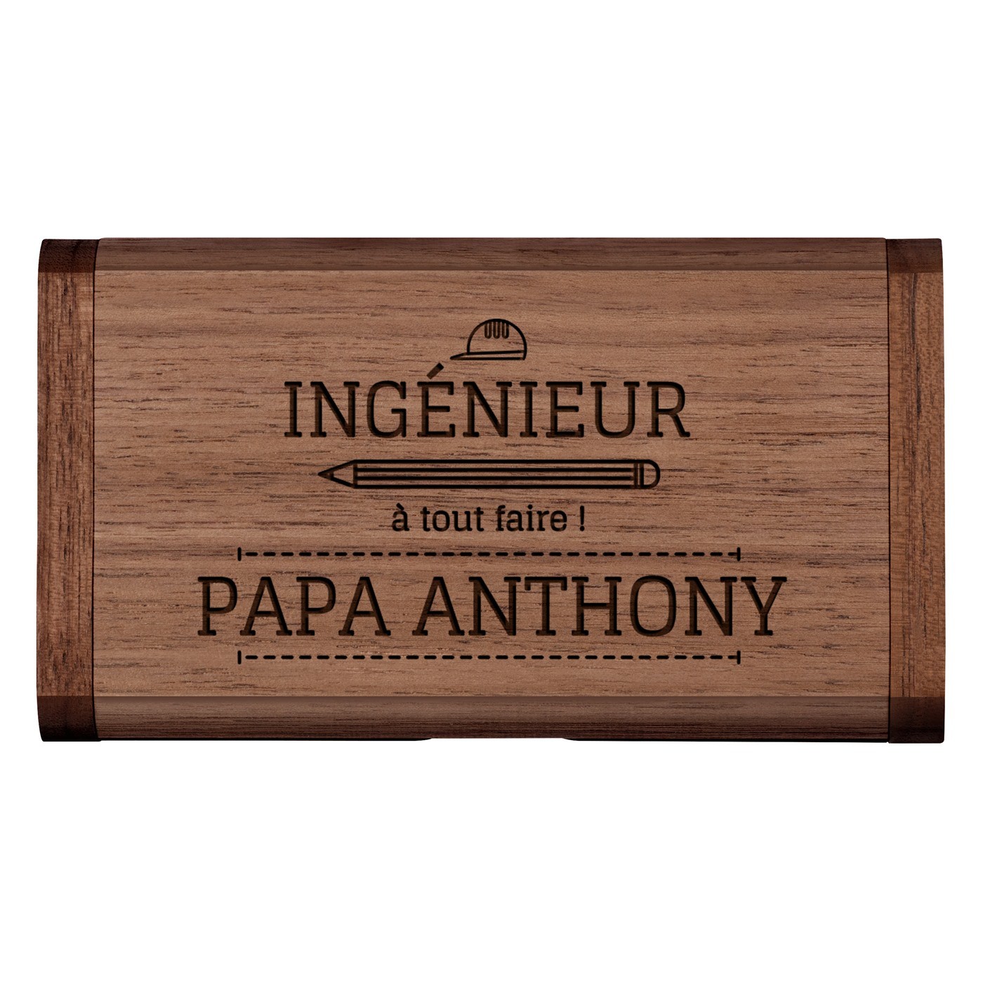 Clé USB en bois avec gravure 64 Go dans une boîte magnétique pour la fête des pères