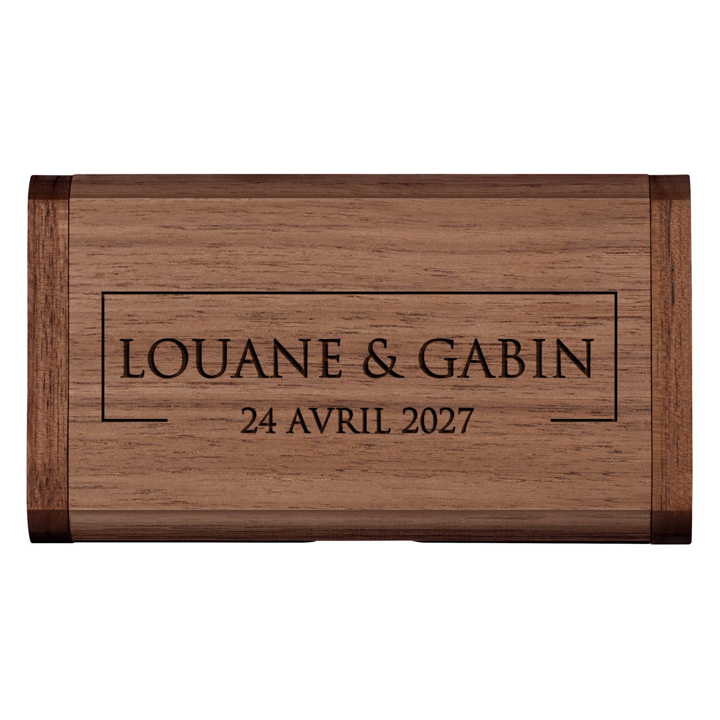Clé USB en bois avec gravure 64 Go dans une boîte magnétique pour elle et pour lui pour mariage