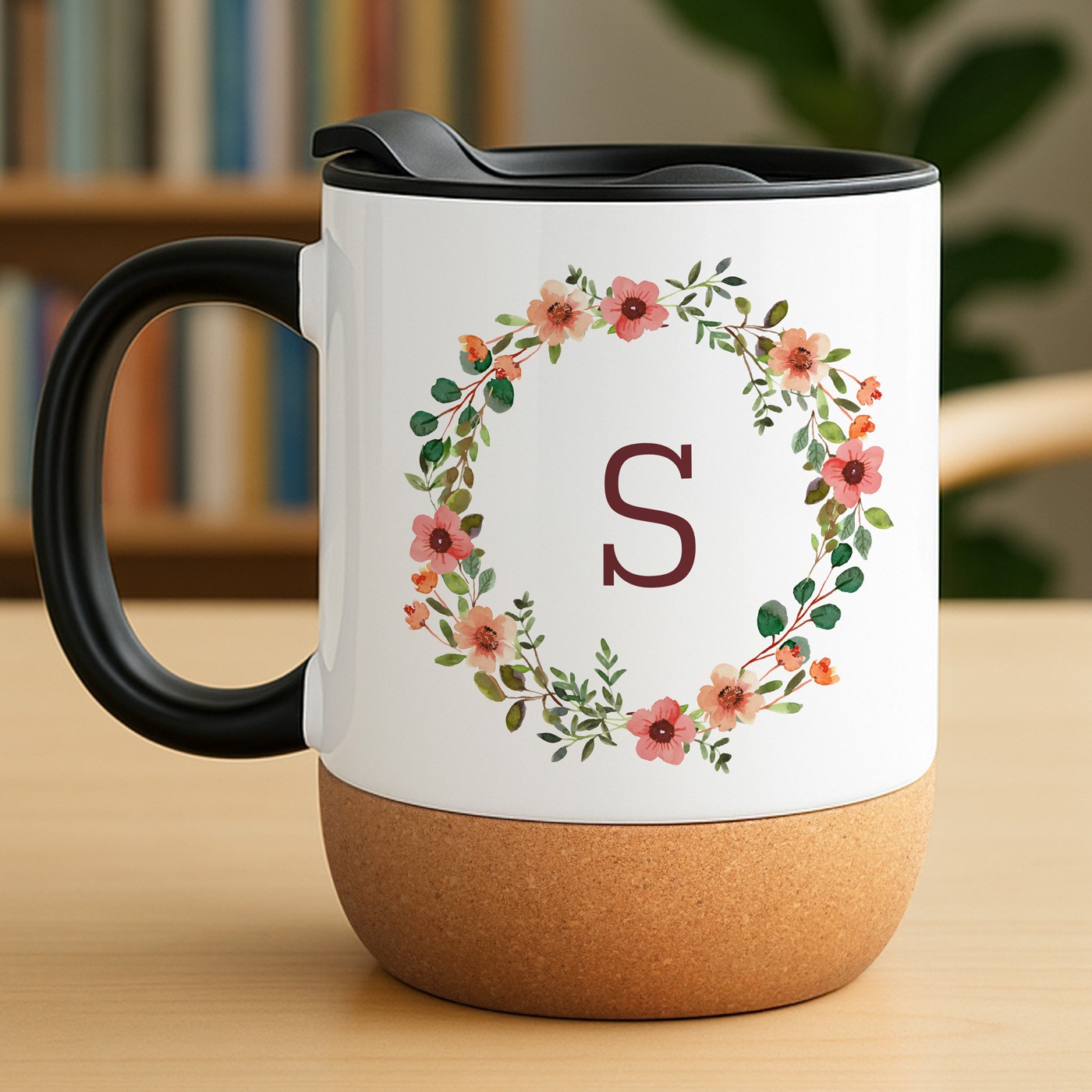Mug blanc avec impression et couvercle pour elle anniversaire