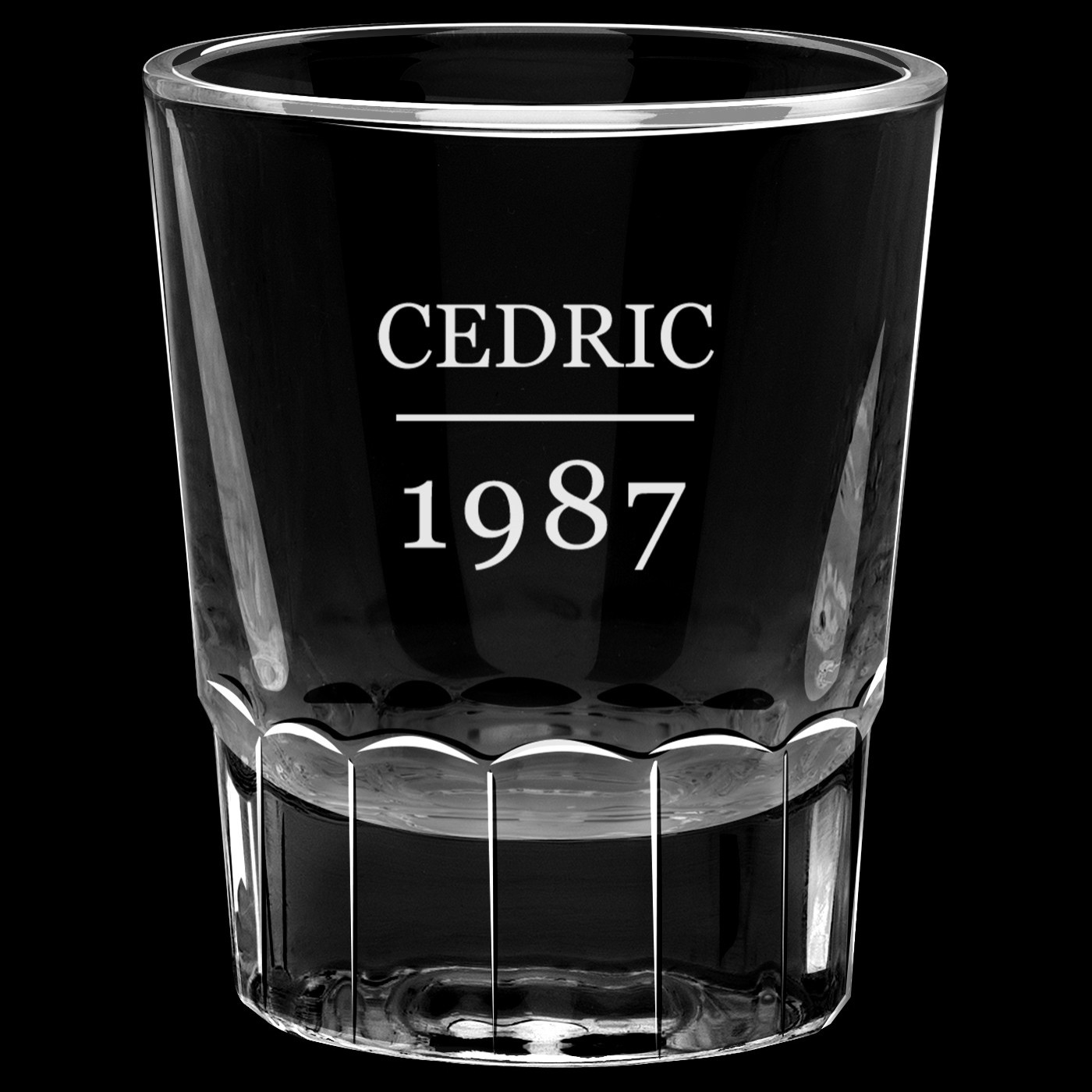 Carafe dans une voiture en bois avec 2 verres avec gravure pour un homme pour ses 40 ans
