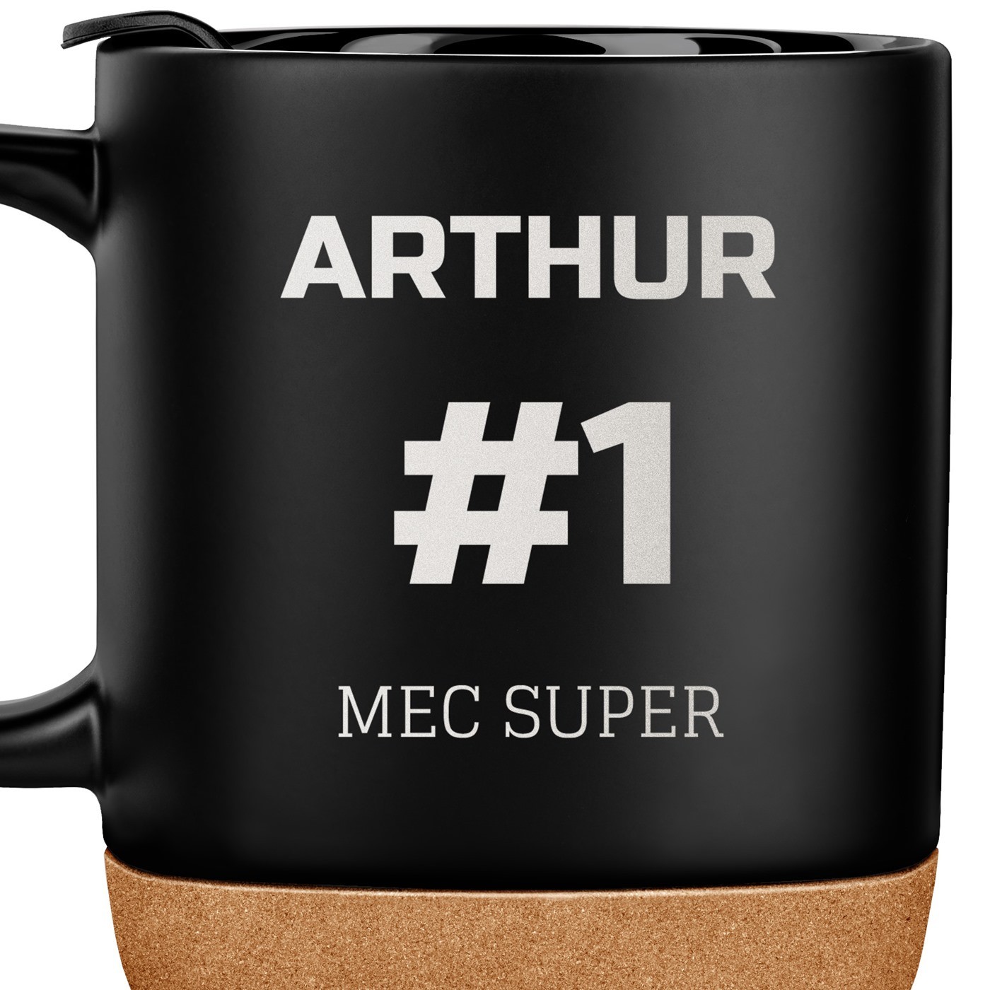 Mug noir avec impression et couvercle pour homme copain anniversaire