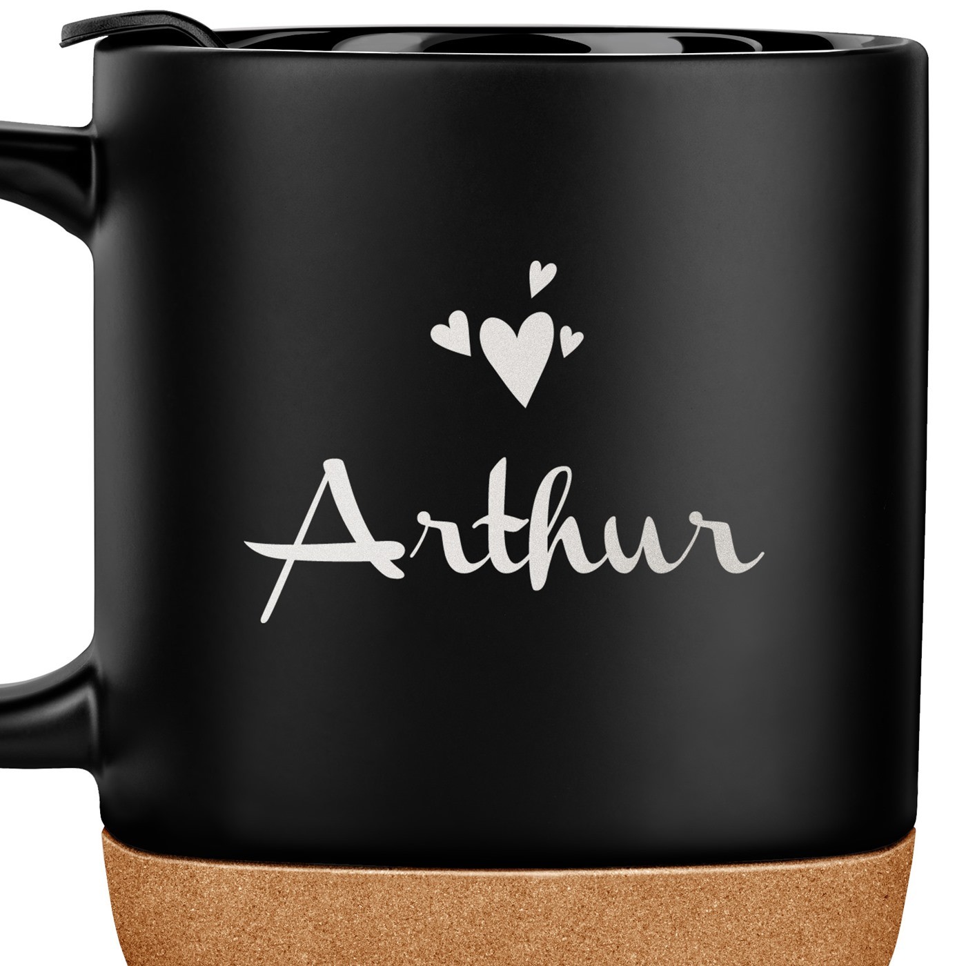 Mug noir avec impression et couvercle pour mari petit copain saint valentin