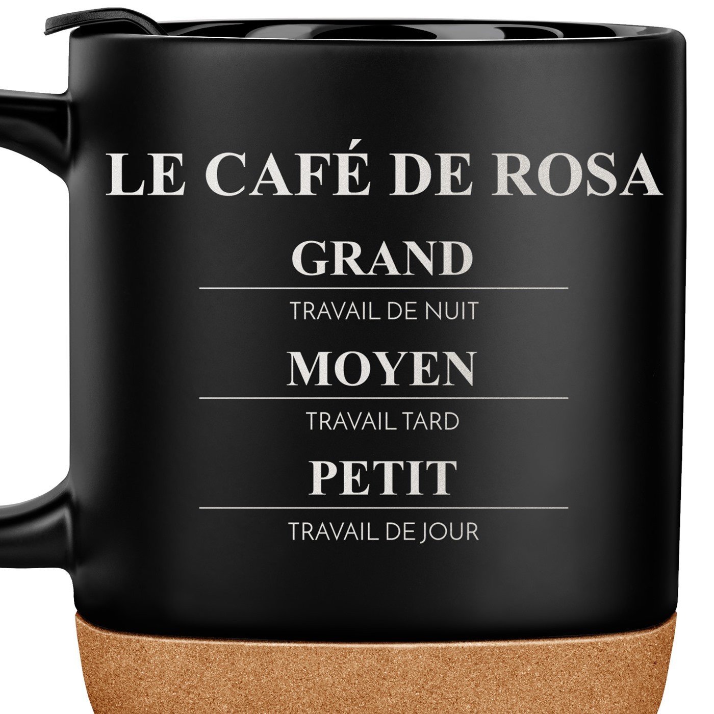 Mug noir avec impression et couvercle pour femme elle anniversaire