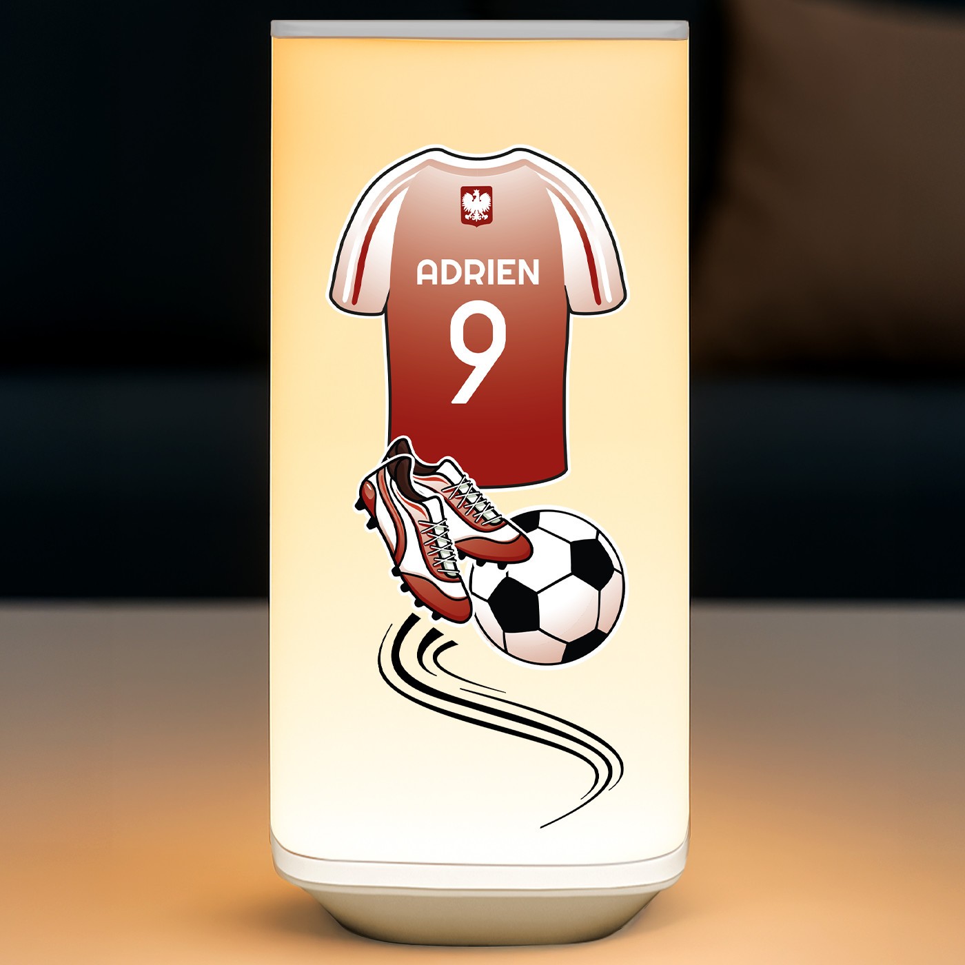 Veilleuse LED avec impression pour un petit fan de foot
