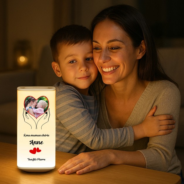 Veilleuse LED avec impression et votre photo pour maman pour la fête des mères