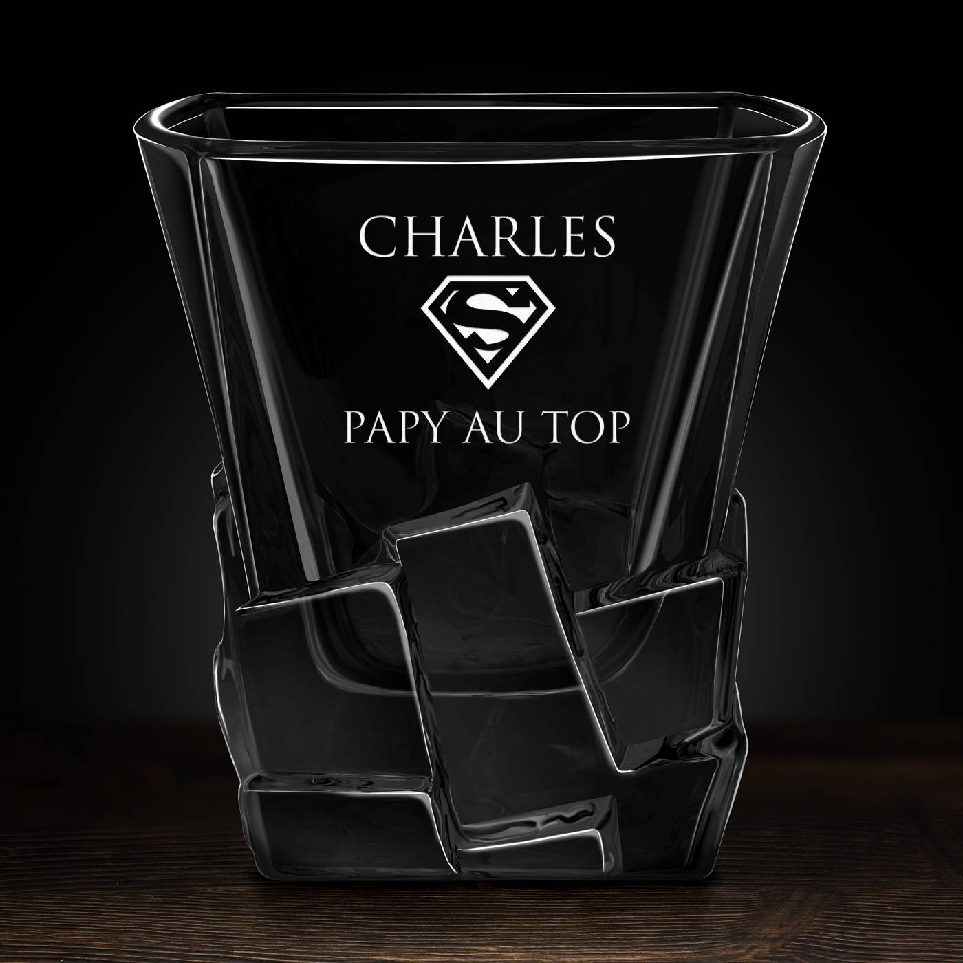 Verre à whisky Ice Blink avec gravure pour l'anniversaire de papy