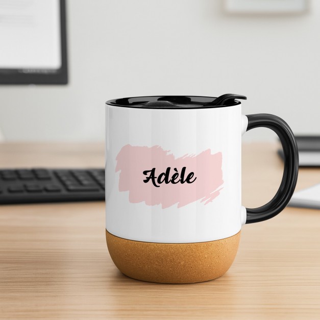 Mug blanc avec impression et couvercle pour tante anniversaire
