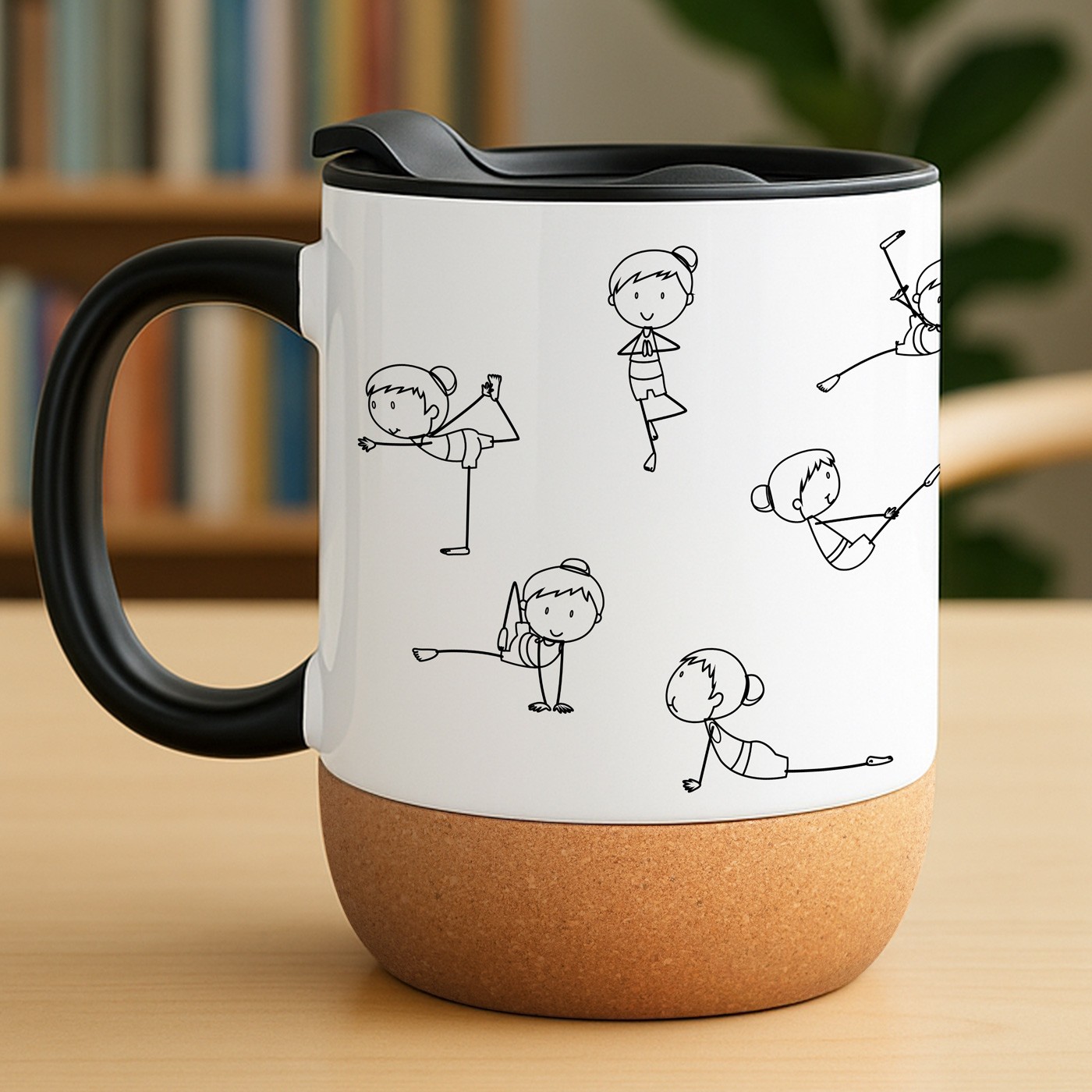 Mug blanc avec impression et couvercle pour elle coach de fitness