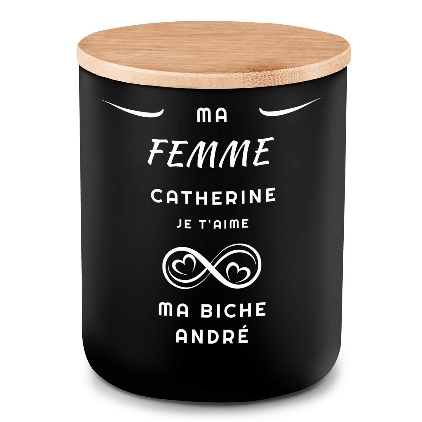 Bougie en cire de soja avec gravure pour l'anniversaire d'une femme