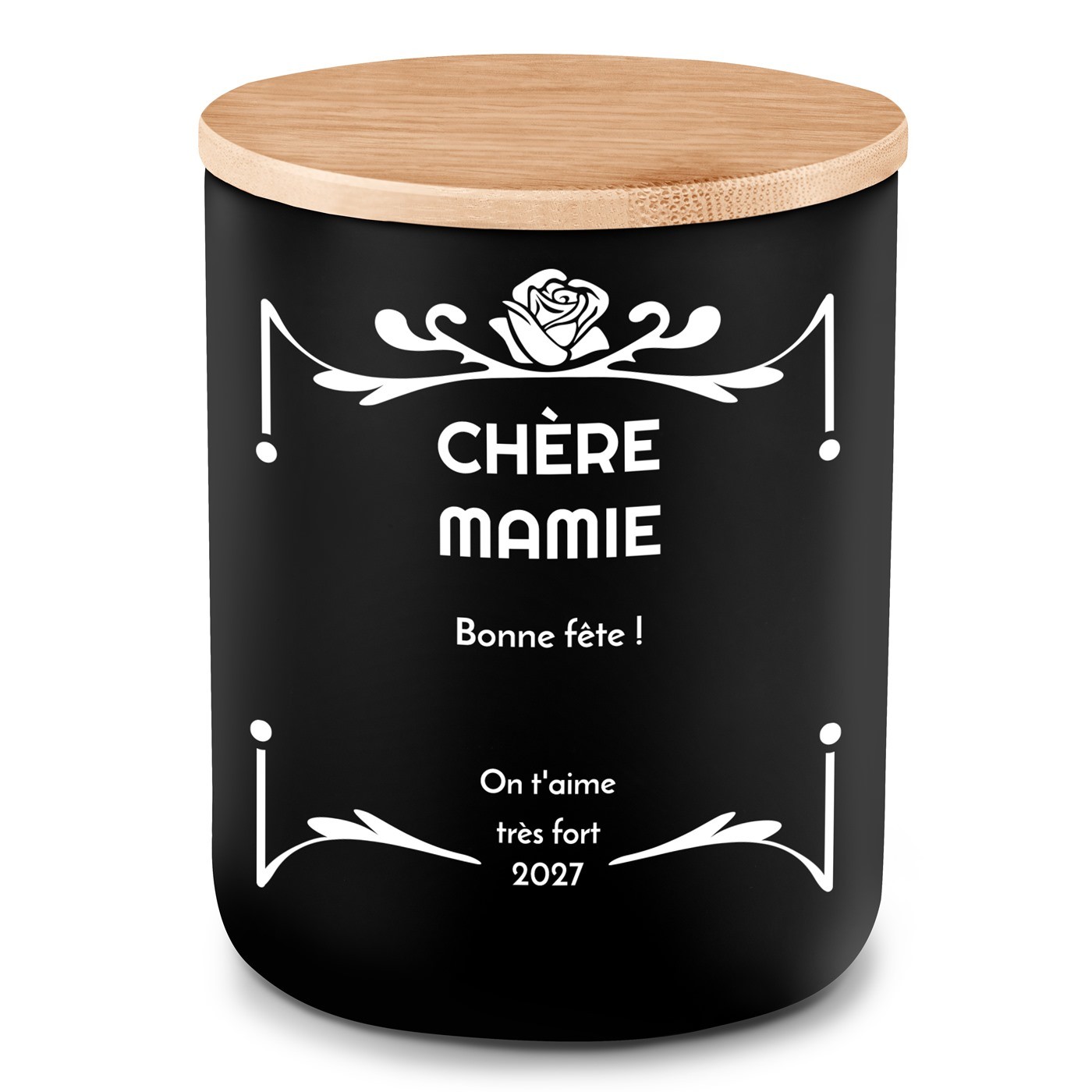 Bougie en cire de soja personnalisée pour mamie pour la fête des grands-mères