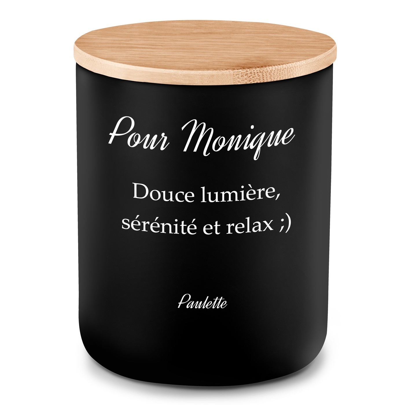 Bougie en cire de soja avec gravure pour une chef pour son anniversaire