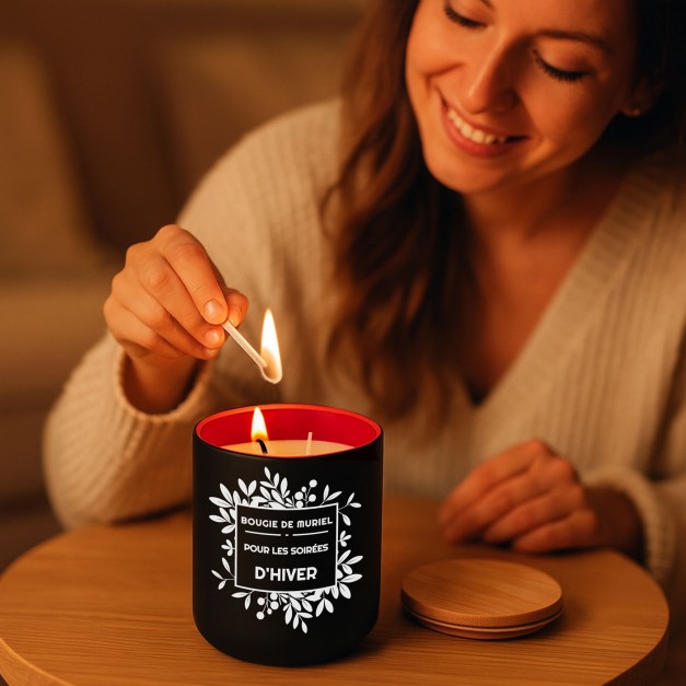 Bougie en cire de soja personnalisée pour l'anniversaire d'une fiancée