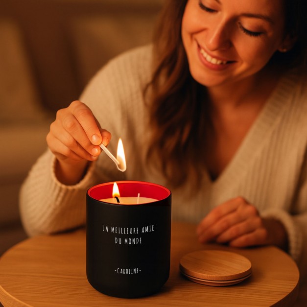 Bougie en cire de soja personnalisée pour une meilleure amie pour une crémaillère