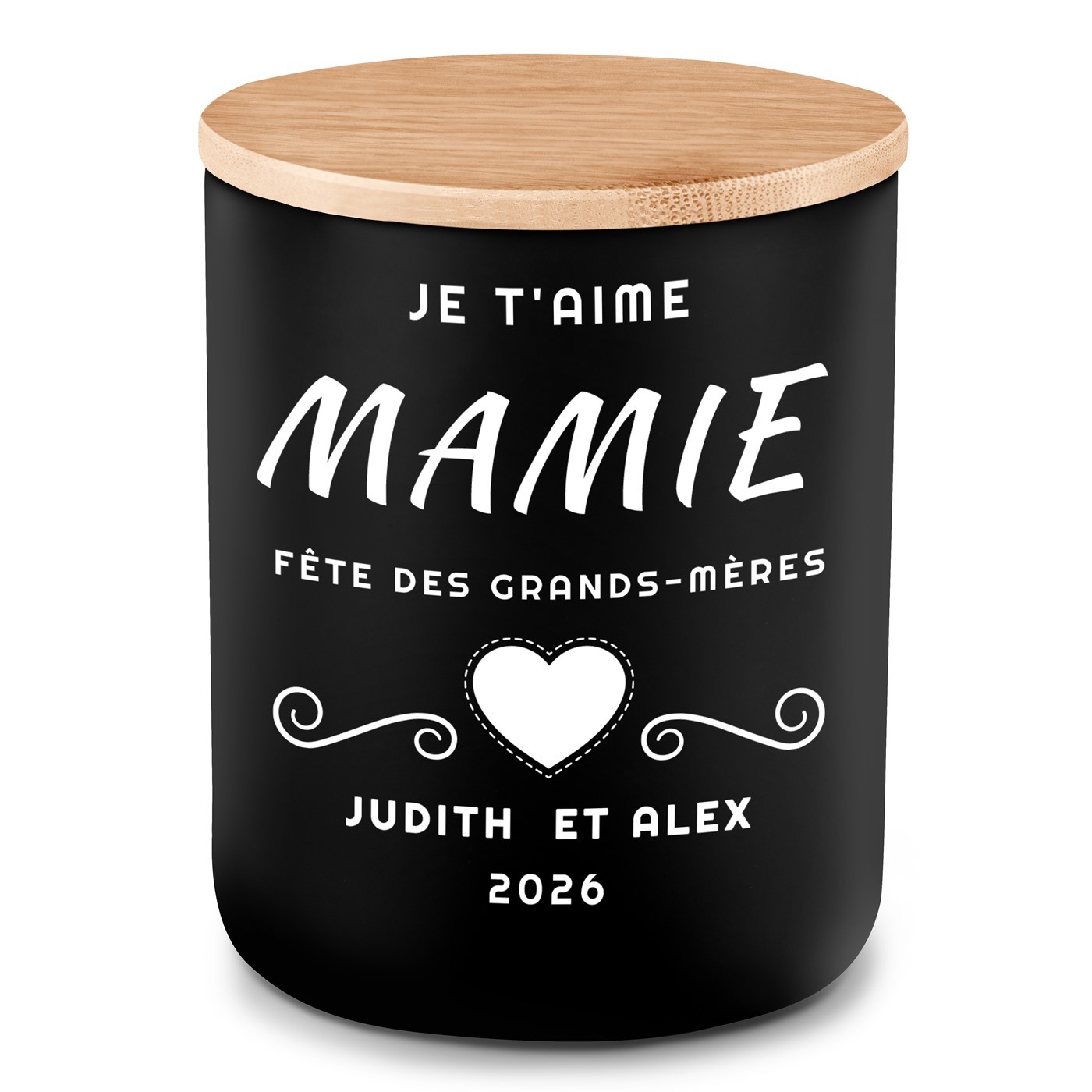 Bougie en cire de soja personnalisée pour la fête des grands-mères