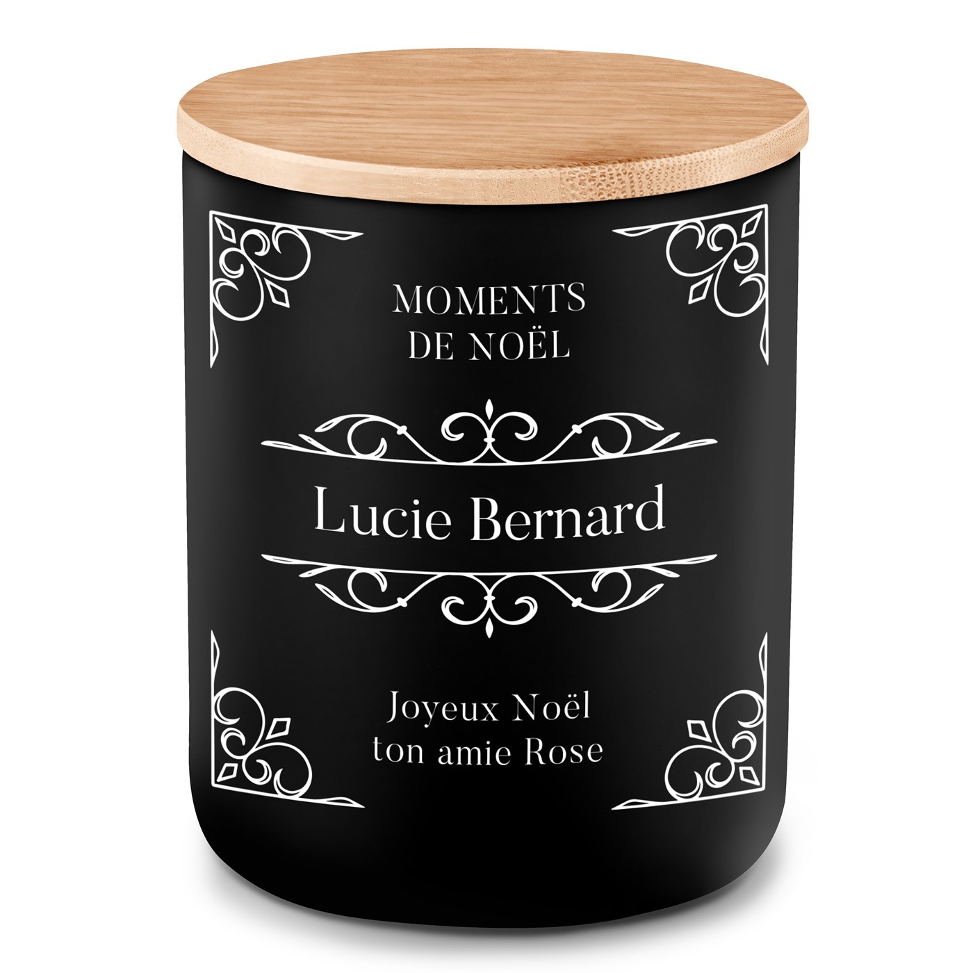 Bougie en cire de soja personnalisée pour une amie pour Noël