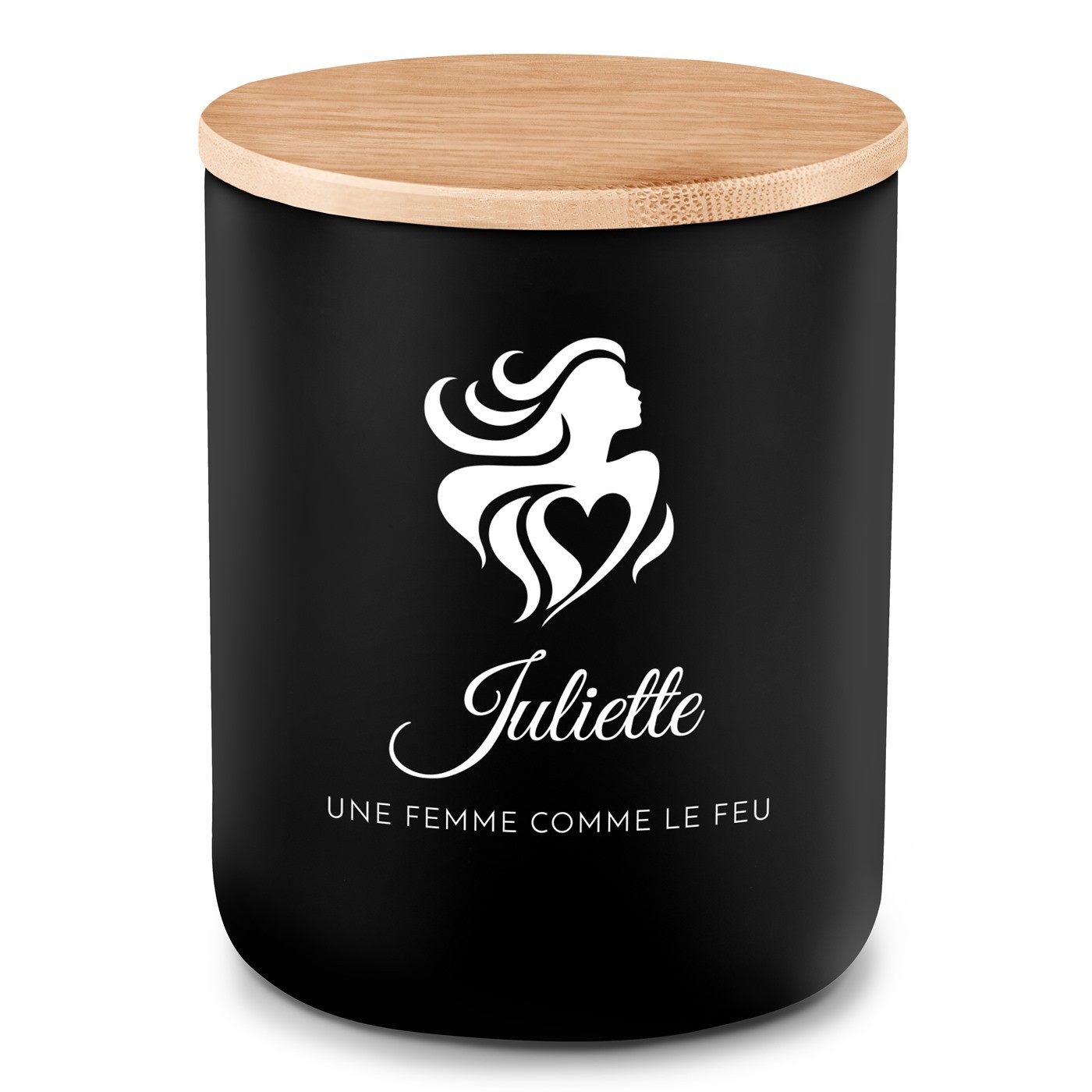 Bougie en cire de soja avec gravure pour une femme pour la Saint-valentin