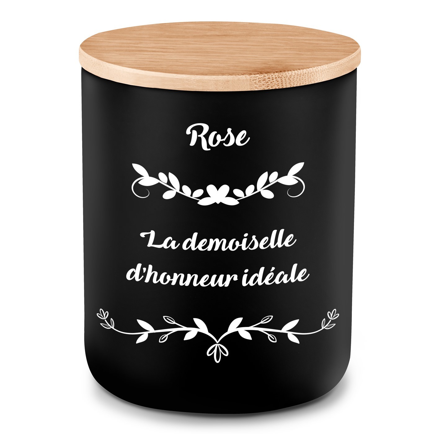 Bougie en cire de soja personnalisée pour une demoiselle d'honneur