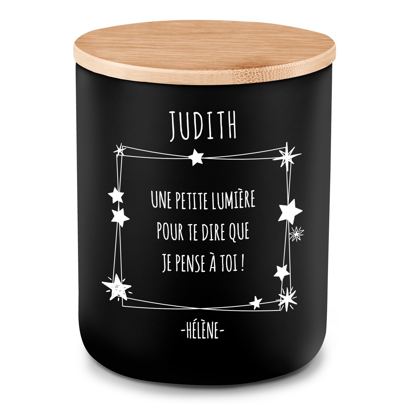 Bougie en cire de soja avec gravure pour l'anniversaire d'une sœur