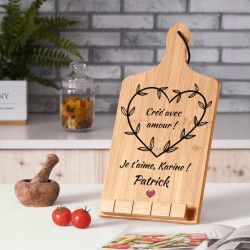 Support de livre en forme de planche à découper avec impression pour une amie pour la Saint-Valentin