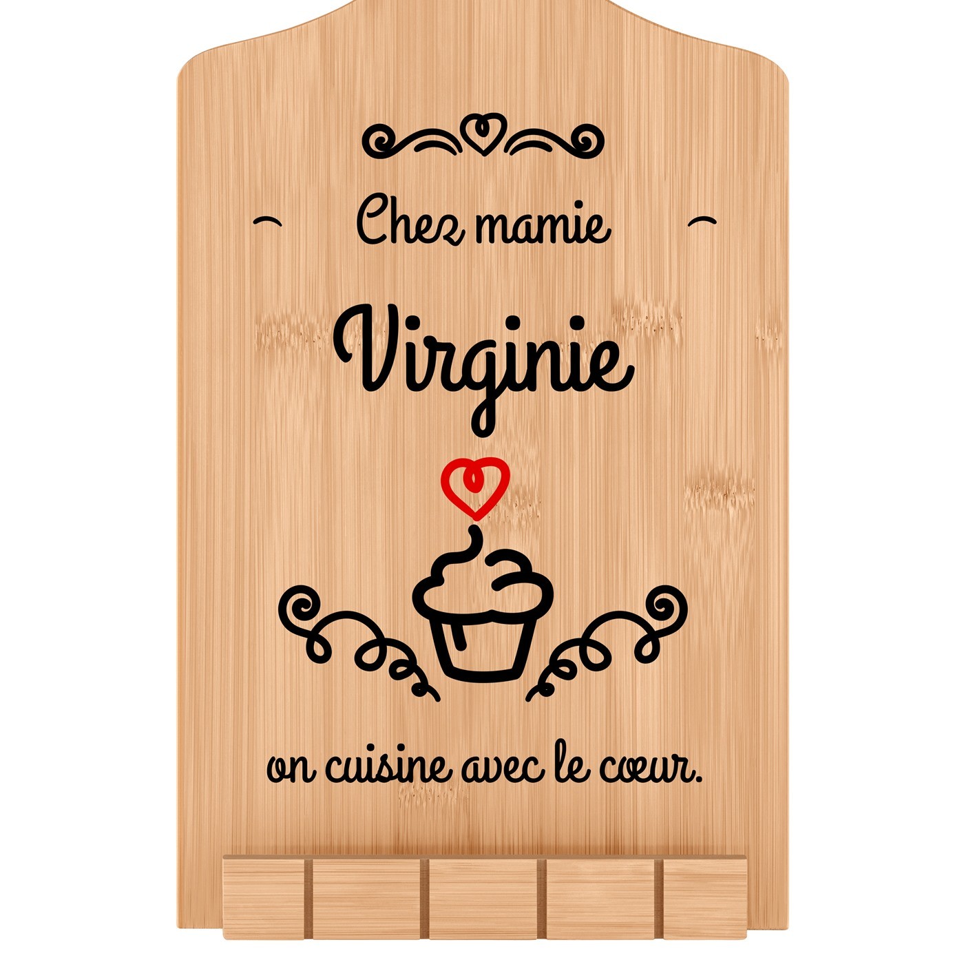 Support de livre personnalisé en forme de planche à découper pour mamie pour son anniversaire