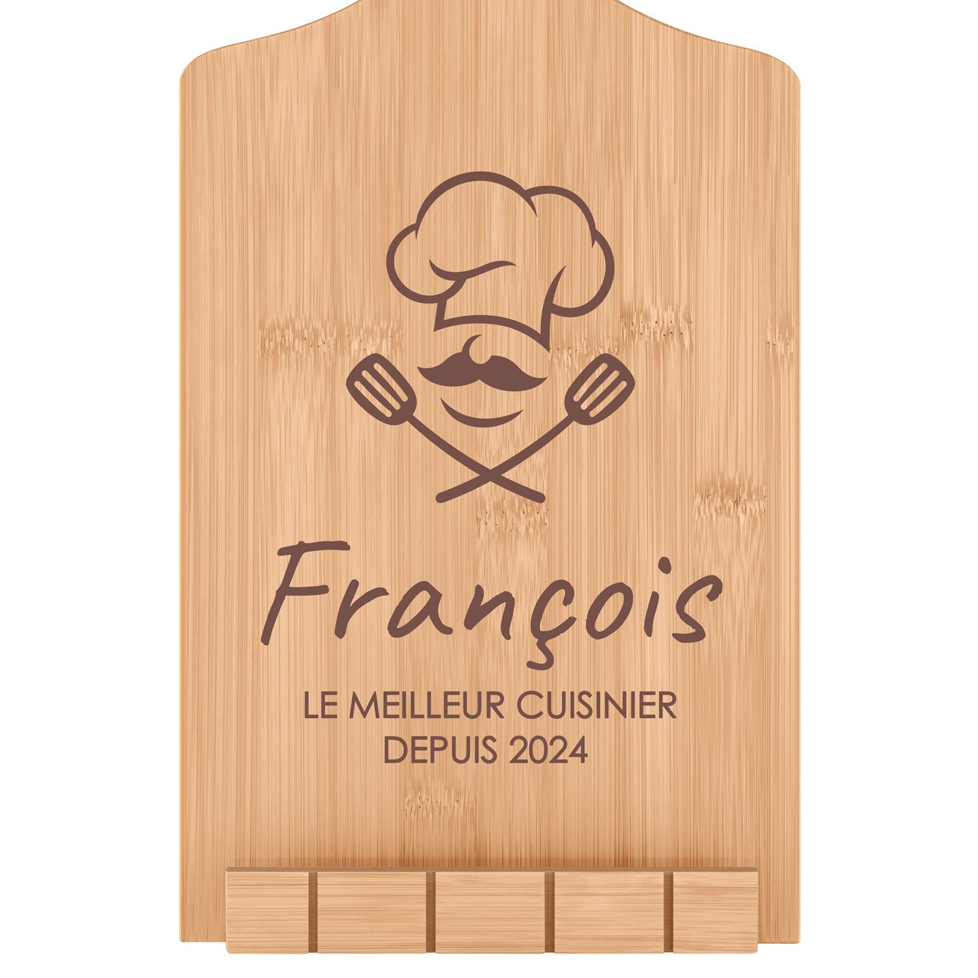 Support de livre personnalisé en forme de planche à découper pour l'anniversaire de votre copain cuisinier
